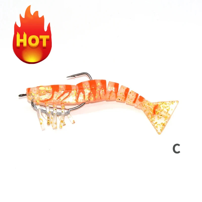 TAKEDO LIVE SHRIMP LV01A 90MM 8G 120MM 17G Prawn Lure TPR Artificial Bait Soft Lure Fishing Shrimp Lure Sea Bass Lure