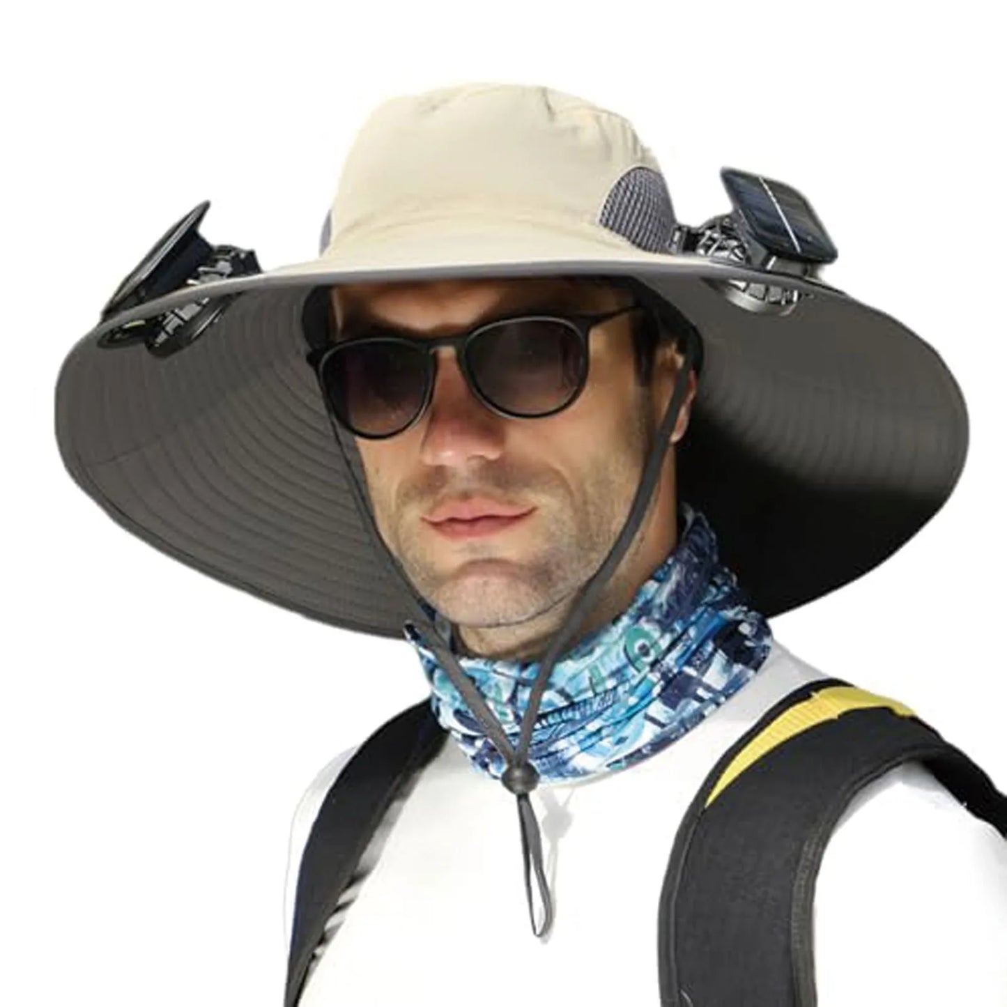 Outdoor Wide Brim Sun Hat With Solar Fan Wide Brim Solar Fan Outdoor Fishing Hat Solar Usb Charging Solar Powered Figment Hat