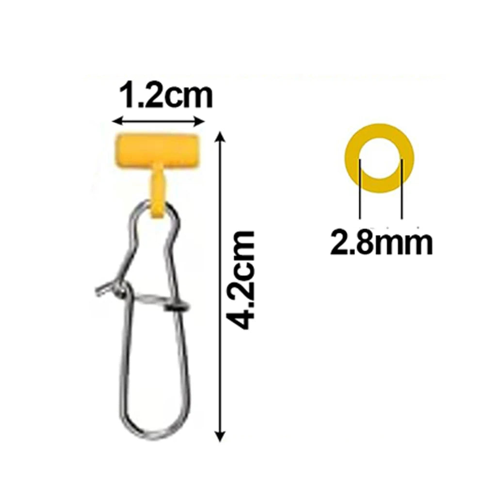 100Pcs fishing slider swivel sinker snap weighted swivel Sliding fishing swivels slides Fishing Line Connector Fishing Tackle