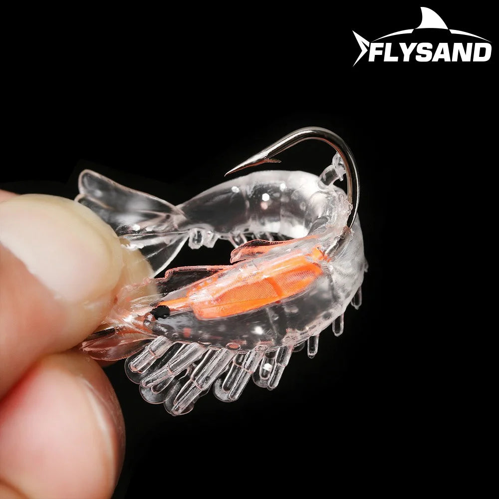 FLYSAND Hooks Shrimp Soft Lure Silicon Fishing Lures 6cm/3g Wobbler Fishing Artificial Baits With Hooks Carp Fishing Tackle